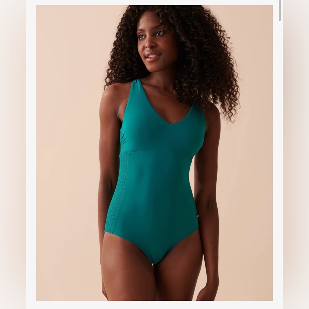 Teal one piece swimsuit